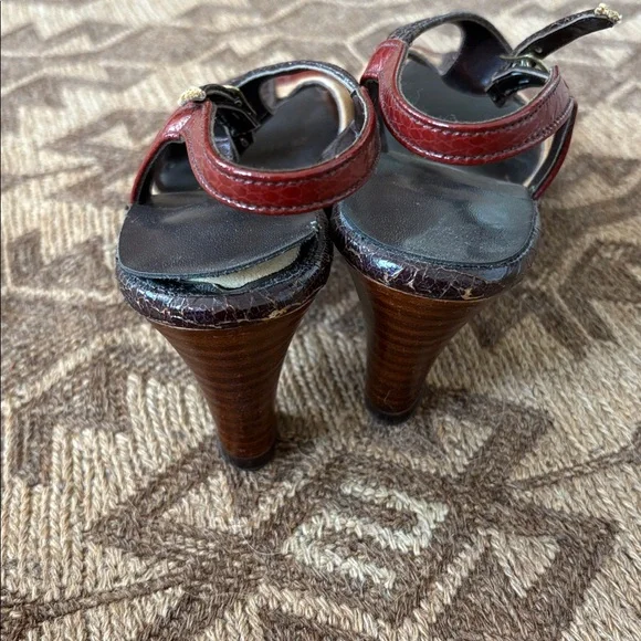 Hush Puppies Red and Tan Slingback Heels - Picture 9 of 9